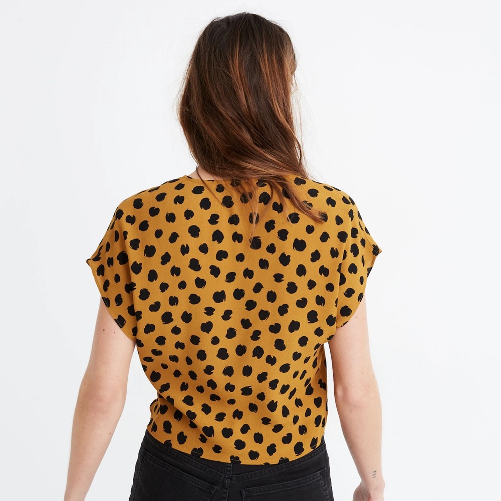 NWT Madewell Sash-Tie Wrap Top in Painted Spots Size XS - Picture 2 of 8